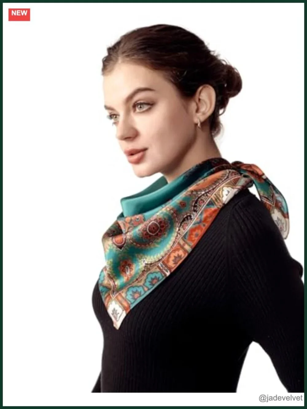 100% Pure Mulberry Silk Square Scarf 26x26 Neckerchief Headscarf Gift Packed